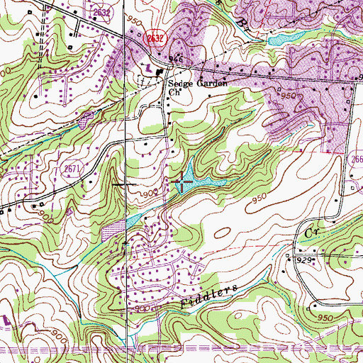 Topographic Map of Lee Lake Dam, NC