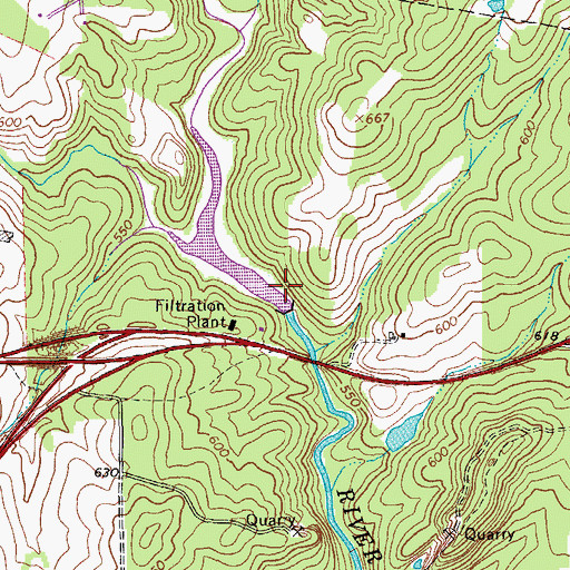 Topographic Map of Orange-Alamance Lake Dam, NC