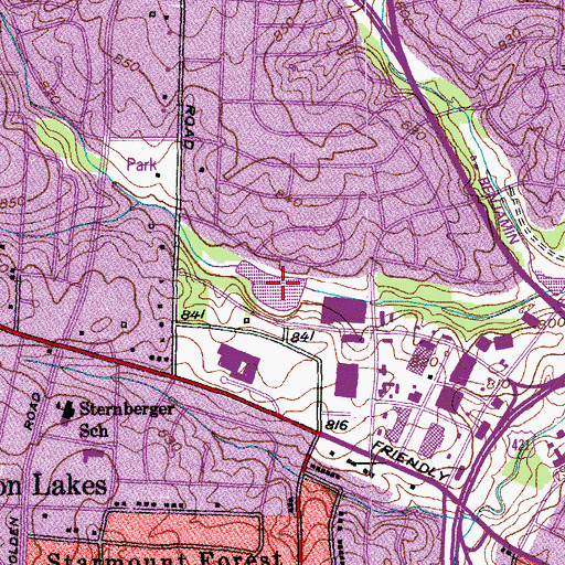 Topographic Map of Benjamin Lake, NC