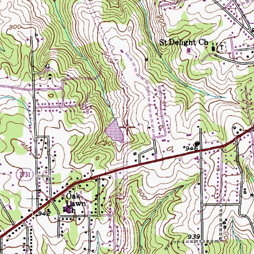 Topographic Map of Nichols Lake Dam, NC