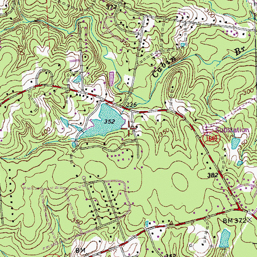 Topographic Map of Sykes Lake Dam, NC
