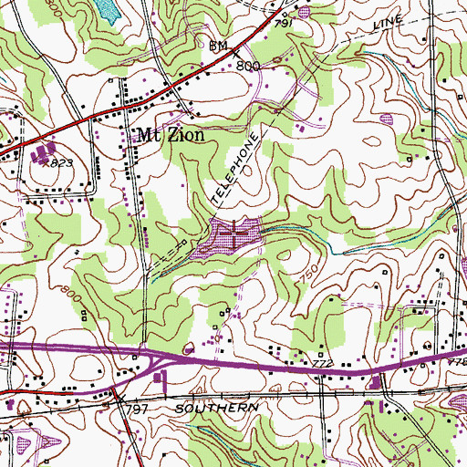 Topographic Map of Fryar Lake, NC