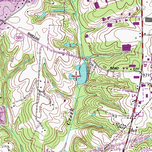 Topographic Map of Crawfords Dam, NC