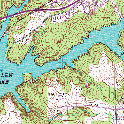 Topographic Map of Salem Lake, NC