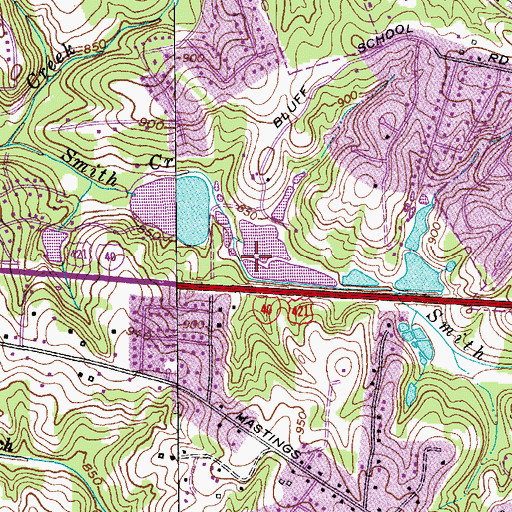 Topographic Map of Upper Angel Lake Dam, NC