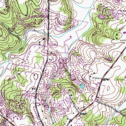 Topographic Map of Friendly Lake, NC