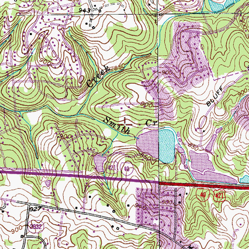 Topographic Map of Lower Angel Lake Dam, NC