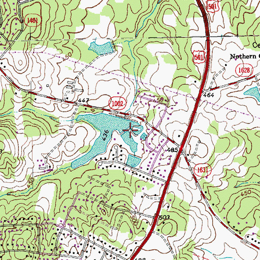 Topographic Map of Eden Lake Dam, NC