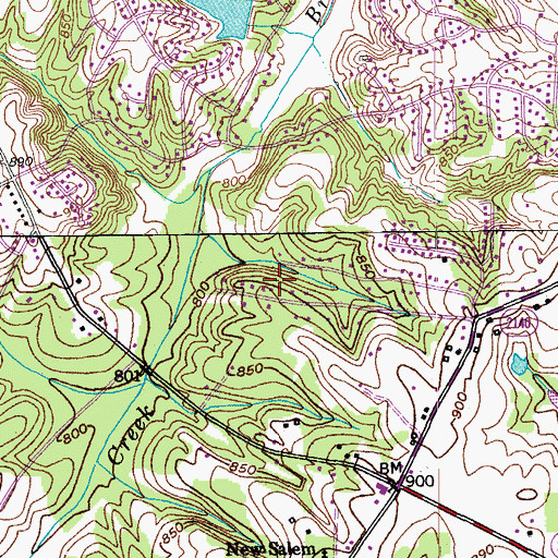 Topographic Map of Hillside Lake, NC
