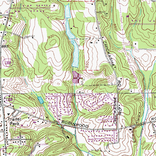 Topographic Map of Voglers Lake Dam, NC
