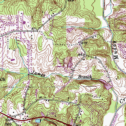 Topographic Map of Hill Top Lake, NC