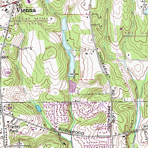 Topographic Map of Alsups Pond Dam, NC