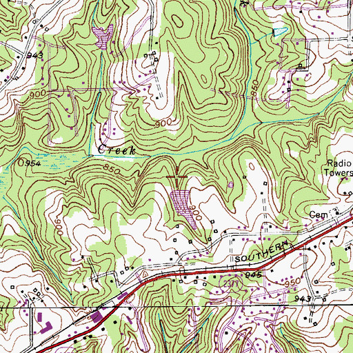 Topographic Map of Lovell Lake Dam, NC
