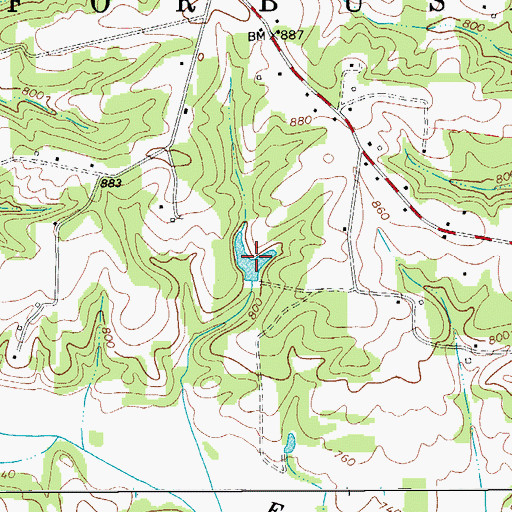 Topographic Map of Phillips Pond, NC