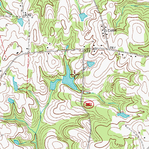 Topographic Map of Whitesell Lake Upper Dam, NC