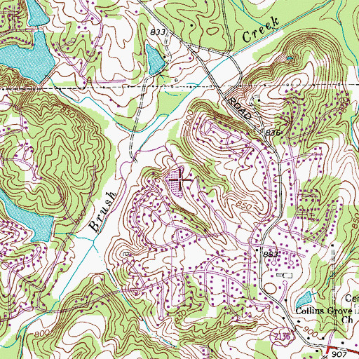 Topographic Map of Cardinal Country Club Lake, NC