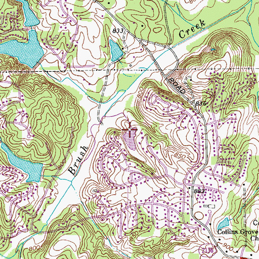 Topographic Map of Cardinal Country Club Dam, NC