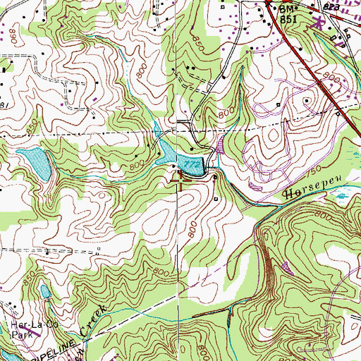 Topographic Map of Jefferson Standard Country Club Dam, NC