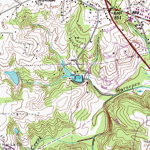 Topographic Map of Jefferson Club Lake, NC