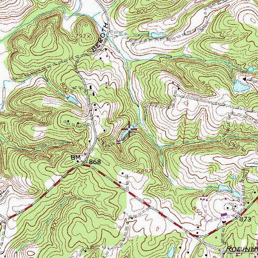 Topographic Map of Trading Post Lake Dam, NC