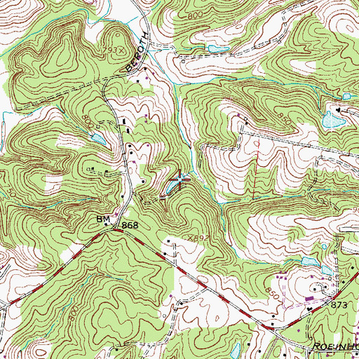 Topographic Map of Trading Post Lake, NC