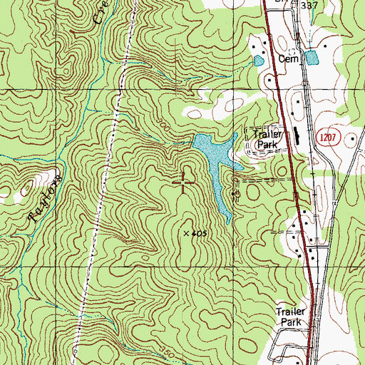 Topographic Map of Guptons Lake, NC