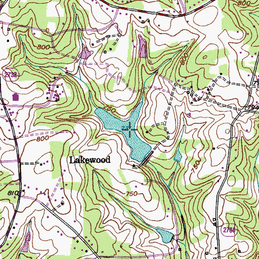Topographic Map of Lakewood Lake, NC