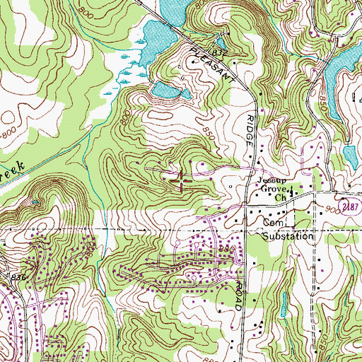 Topographic Map of Foster Lake, NC