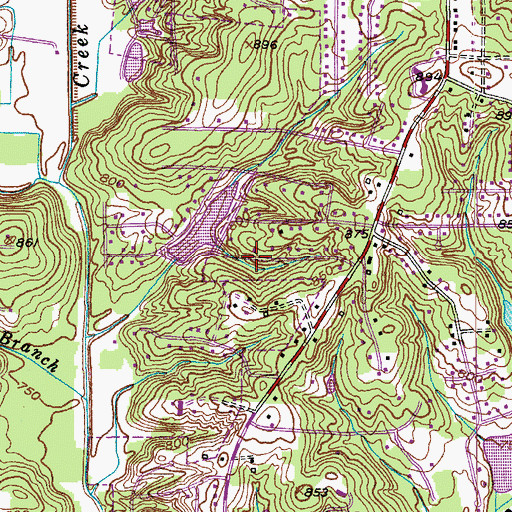 Topographic Map of Shattalon Lake Dam, NC
