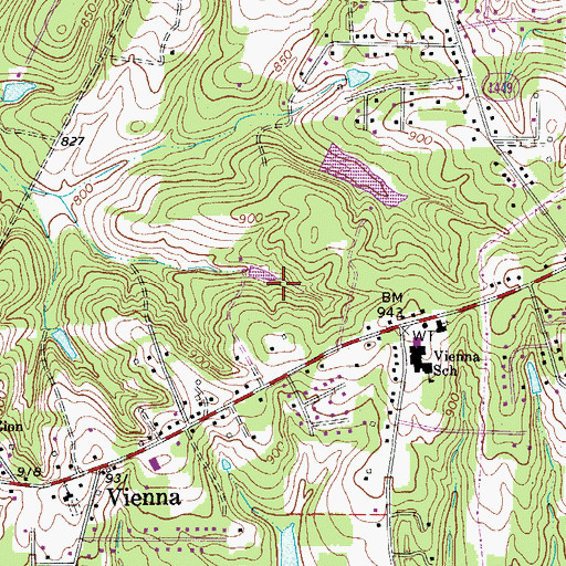 Topographic Map of Parrish Lake Dam, NC