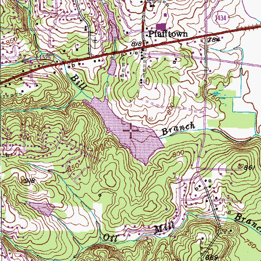 Topographic Map of Hanes Lake, NC