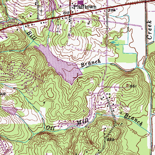 Topographic Map of Hanes Lake Dam, NC