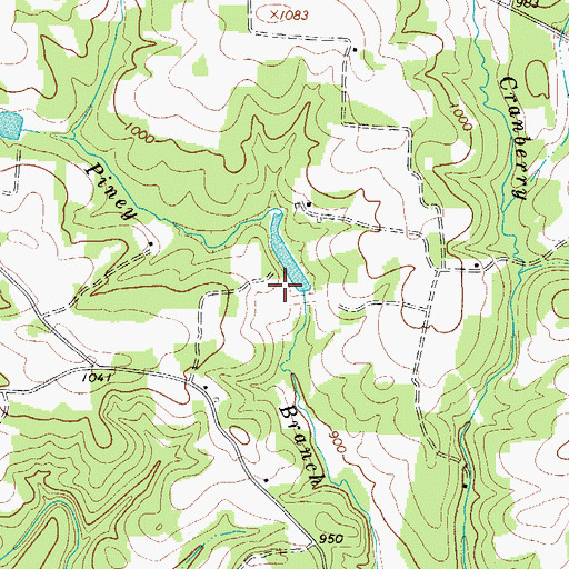 Topographic Map of O J Fleming Lake Dam, NC