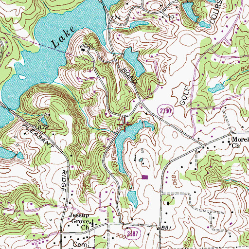 Topographic Map of Carlson Farms Lake Dam, NC