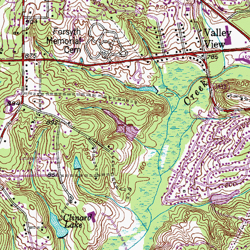 Topographic Map of Doug Young Lake Number Two, NC