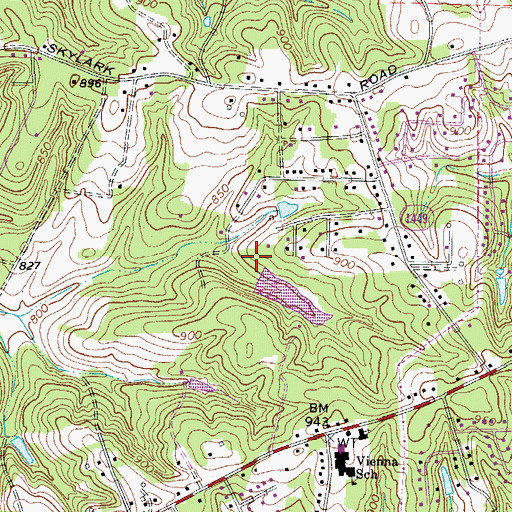Topographic Map of Bennetts Lake, NC