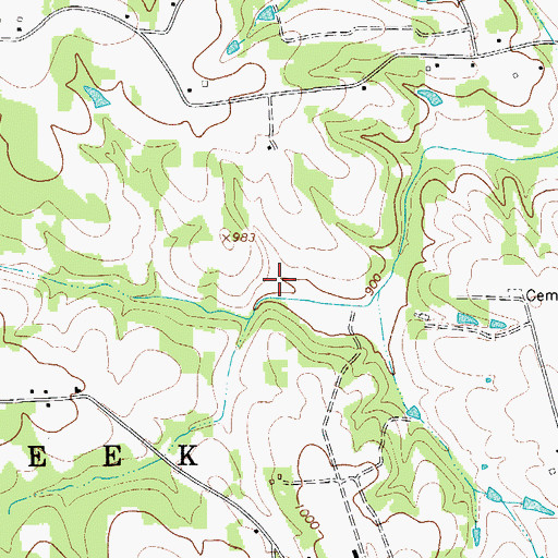 Topographic Map of George Penergrass Lake, NC