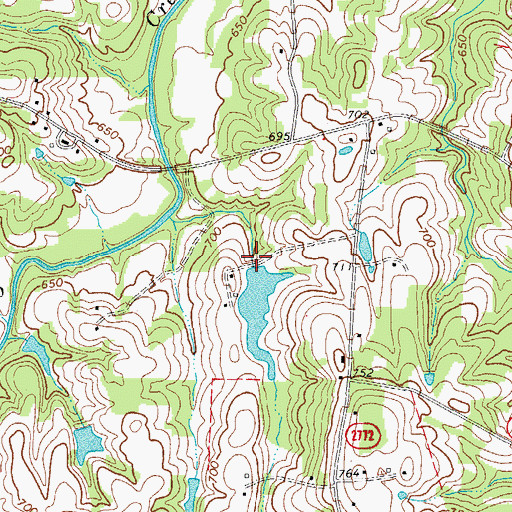 Topographic Map of Whitesell Lake Lower Dam, NC