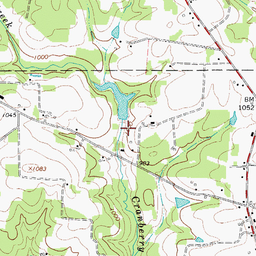 Topographic Map of Gray Casstevens Lake Dam, NC