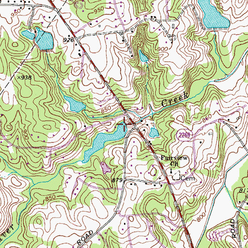 Topographic Map of Bailes Old Mill Dam, NC