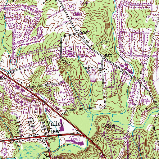 Topographic Map of Linville Lake Dam, NC