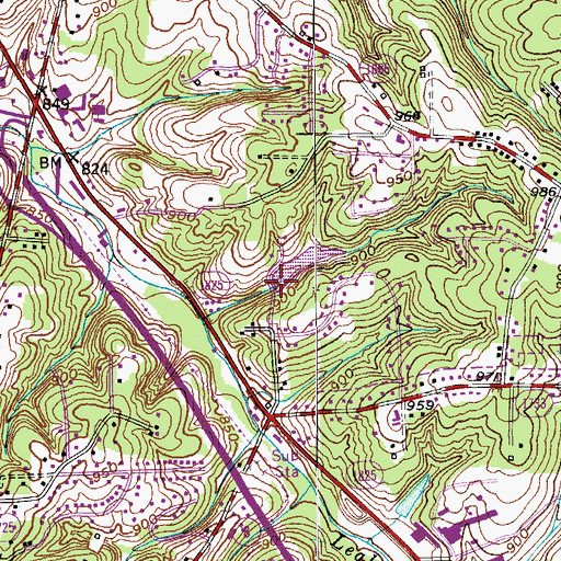 Topographic Map of Creeson Lake Dam, NC