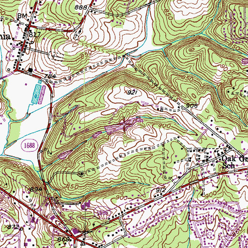 Topographic Map of K and W Lake, NC