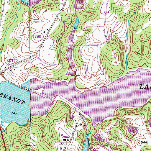 Topographic Map of Hunsucker Lake Dam, NC