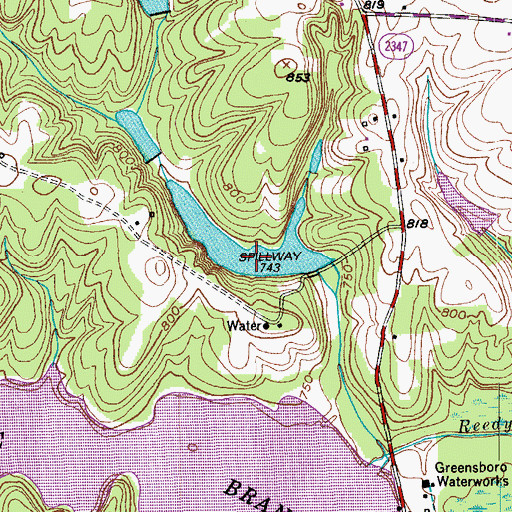 Topographic Map of Richardson Lake, NC