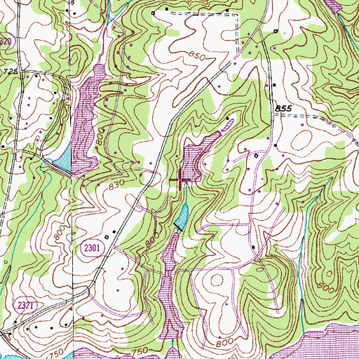 Topographic Map of Foster Lake Dam, NC