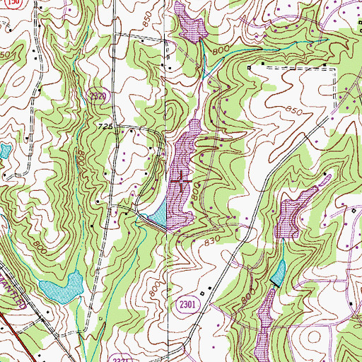 Topographic Map of Hillside Lake, NC