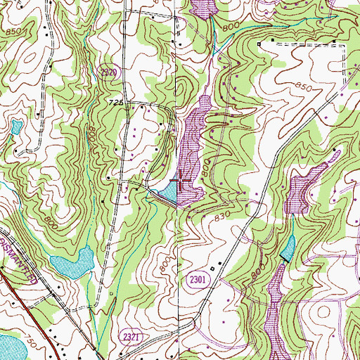 Topographic Map of Hillsdale Lake Dam, NC