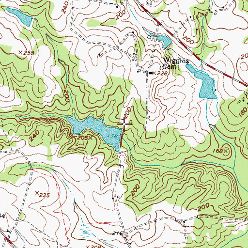 Topographic Map of Moss Lake Number Two Dam, NC
