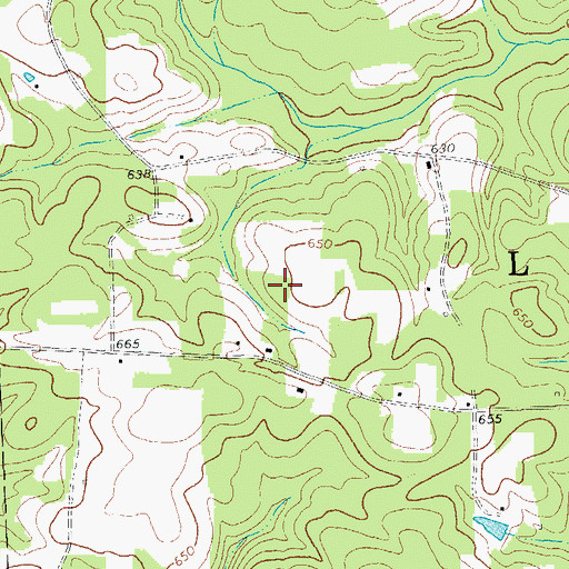 Topographic Map of Ashleys Lake, NC